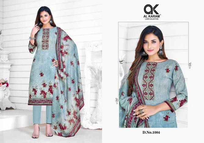 Al Karam Mahjabeen Fancy Cotton Casual Wear Karachi Cotton Dress Material Collection